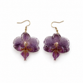 Boucles d'oreilles Amandine - Orchidée préservée