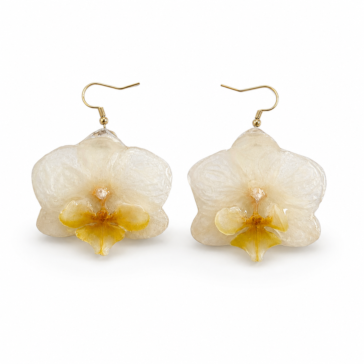 Boucles d'oreilles Perle - Orchidée préservée