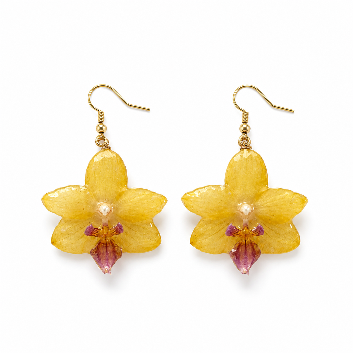Boucles d'oreilles Lola - Orchidée préservée