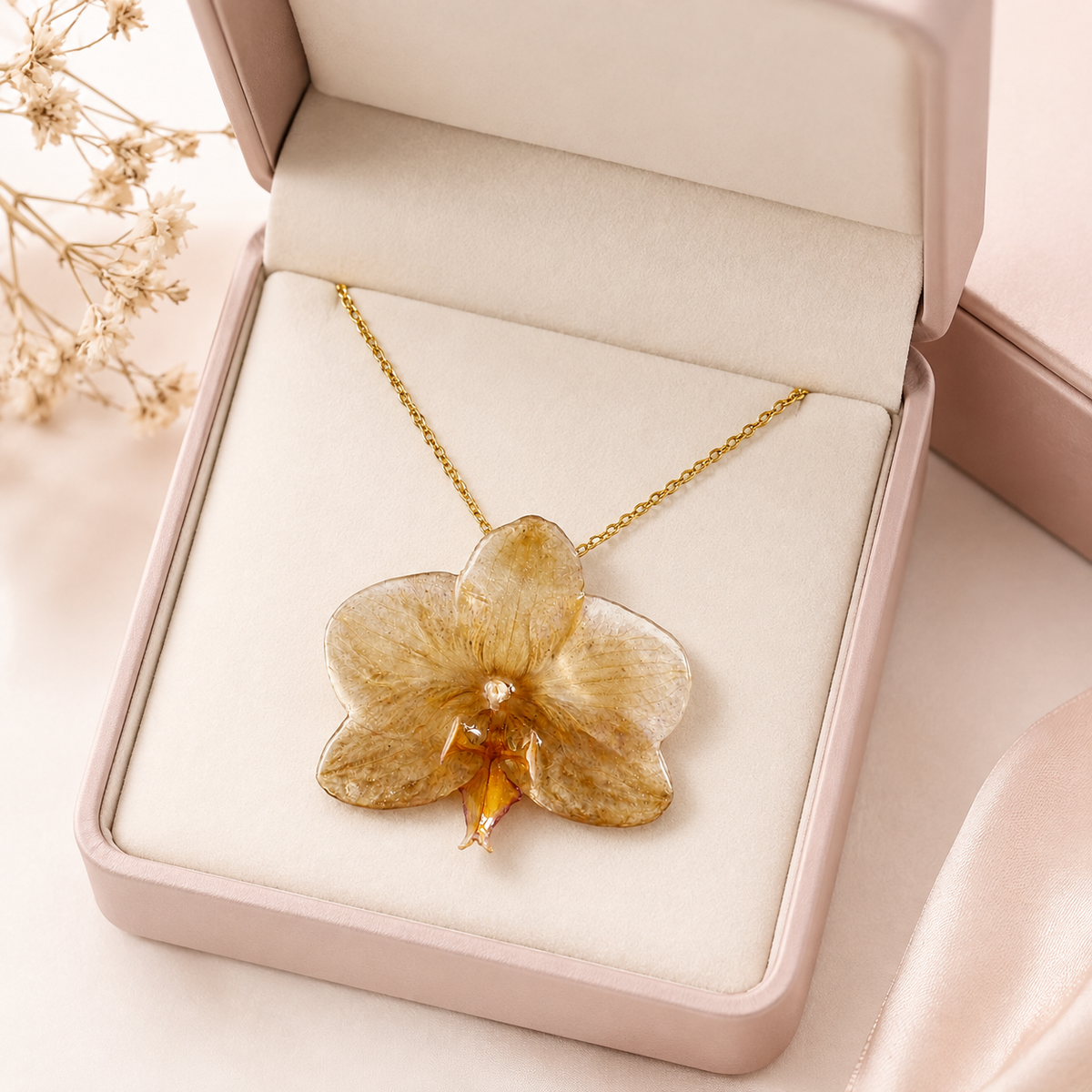 Collier Aurore - Orchidée préservée