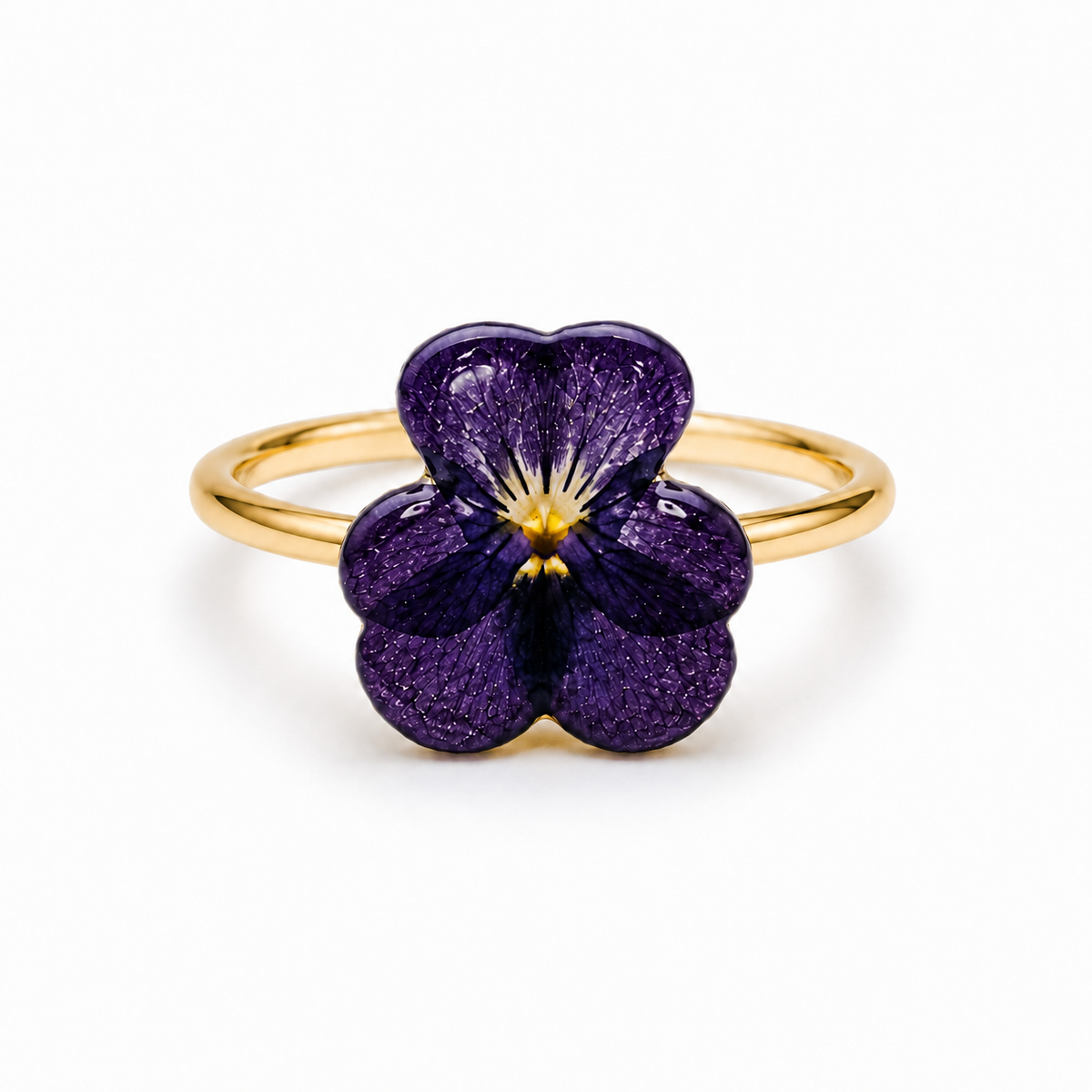 Bague Violette - Fleur naturelle