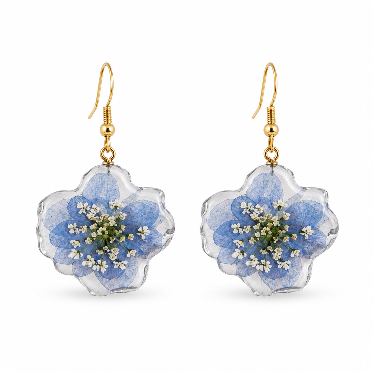 Boucles d'oreilles Rosée - Fleur naturelle
