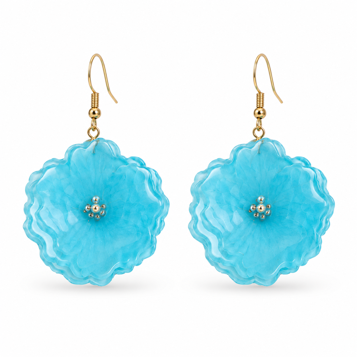 Boucles d'oreilles Coralie - Fleur naturelle