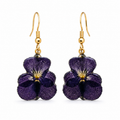 Boucles d'oreilles Violette - Fleur naturelle